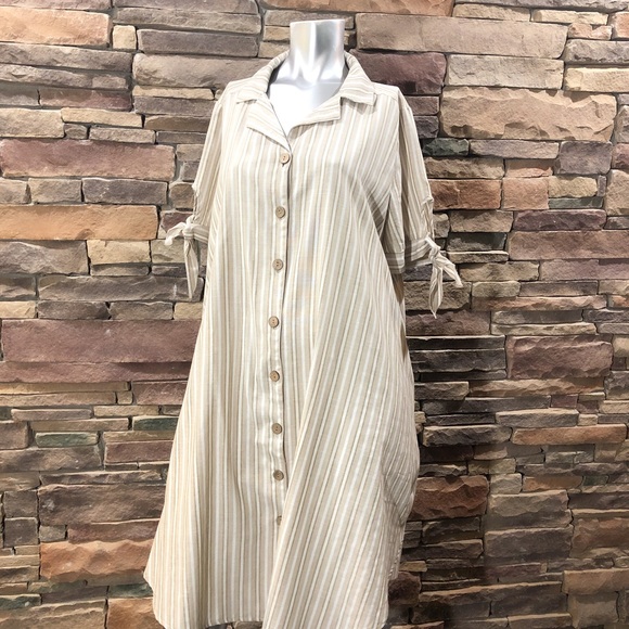 Mlle Gabrielle Dresses & Skirts - Mlle Gabrielle Casual Cotton Shirt Dress w Pockets